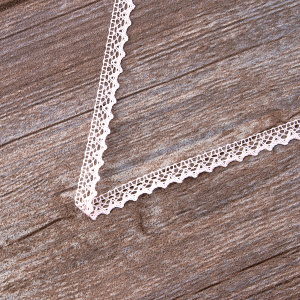 Мерсеризованное хлопковое кружево, 8 мм, цвет светло-розовый. Арт 2062/06