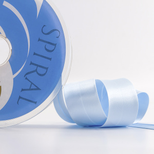 Косая бейка атласная 30 мм, 25 м, цвет 51, бледно-голубой. Арт 6260-30мм-51            