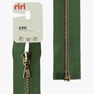 Молния металл, Ni, разъёмная 1 замок, на атласной тесьме, 4 мм, 70 см, цвет 5861, зеленый холодный. Арт 3102628/70/5861         