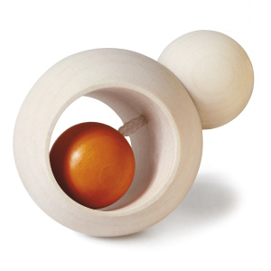Погремушка безопасная дизайнерская NAEF BASIC "Sola" 0+, натуральное дерево, 5,5 х 7,7 см. Арт 9132