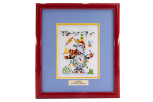 Вышитая картина "Жонглер". Арт Модель 01.033.21