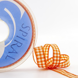 Лента с рисунком клетка SAFISA, 11 мм, 25 м, цвет 61, оранжевый. Арт 469-11мм-61             