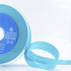 Косая бейка хлопок/полиэстер 20 мм, 25 м, цвет 131, светло-бирюзовый. Арт 6120-20мм-131           