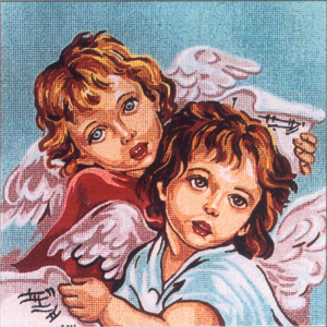 Канва жесткая с рисунком "Пара Ангелов". Арт 46.372                  