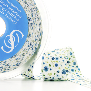 Косая бейка с рисунком SAFISA, арт.6626, 30 мм, 20 м, цвет 02. Арт 6626-30мм-02