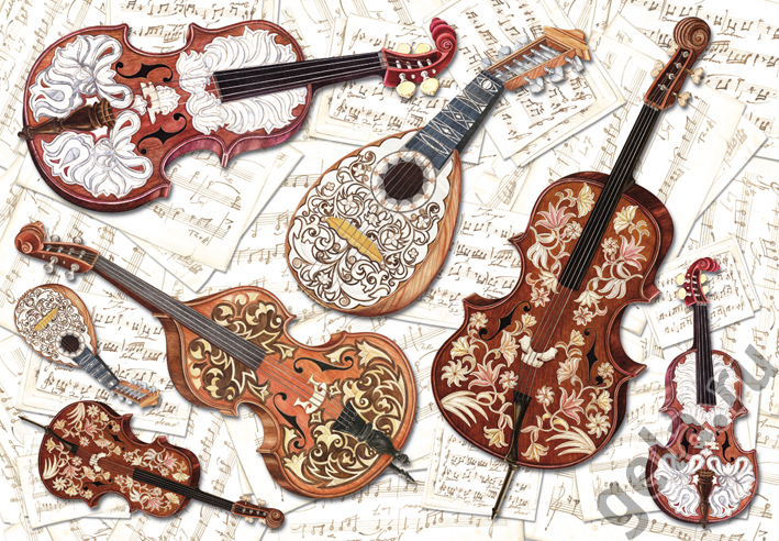 Бумага упаковочная "Музыка", рисовая, 48 х 33 см. Арт DFS094                  