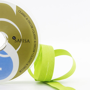 Косая бейка хлопок/полиэстер 20 мм, 25 м, цвет 73, желто-зеленый. Арт 6120-20мм-73            