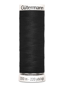 Нить Gütermann универсальная № 100, цвет 000000 черный, 100% полиэстер, 200 м. Арт 112-0748277-000000