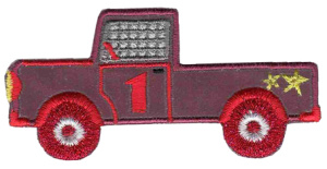 Термоаппликация HKM "Auto Reflex rot mit gelben Stern". Арт 33487/1SB