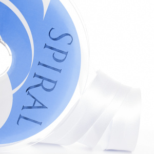 Косая бейка атласная 30 мм, 25 м, цвет 02, белый. Арт 6260-30мм-02            