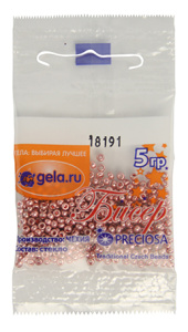 Бисер Preciosa №10, 5 г., цвет №18191 персиковый золь-гель металлик. Арт G 18191