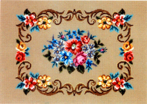 Канва жесткая с рисунком "Панно с цветами". Арт 20.170                  