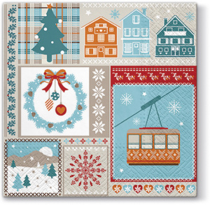 Салфетки трехслойные для декупажа, коллекция "Lunch"  PAW Decor Collection "Зимний праздник". Арт SDL098400