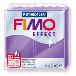 Полимерная глина FIMO "Effect", уп. 57 г, цвет полупрозрачный лиловый. Арт 8020-604