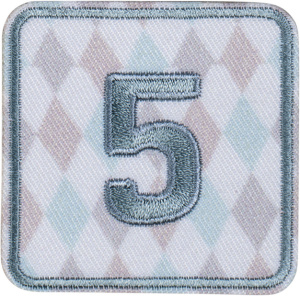 Термоаппликация "Цифра 5 синяя". Арт 42591