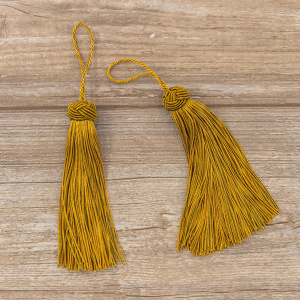 Кисть декоративная на шнуре, длина 120 мм, цвет ярко-коричневый. Арт KY - 07-col.PE - 16/35