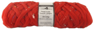 Ровница Fingerwolle Tweed, твидовая, 100% шерсть, цвет красный, 50 г, 40 м. Арт 1087-2283