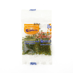 Бисер Preciosa №10, 5 г., цвет №81761 желтый аквамариновый прозрачный. Арт G 81761