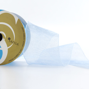 Лента органза SAFISA мини-рулон, 39 мм, 2 м, цвет 04, голубой-светлый. Арт P00520-39мм-04          