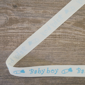Лента репсовая на картонной катушке "Baby boy". Арт VR15.375