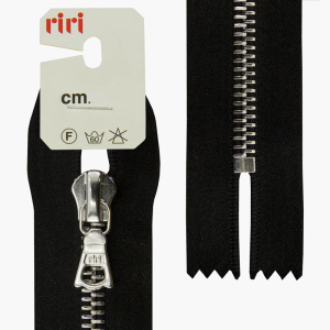 Молния металл, Ni, неразъёмная, на атласной тесьме, 6 мм, 18 см, цвет 2110, черный. Арт 3651221/18/2110         