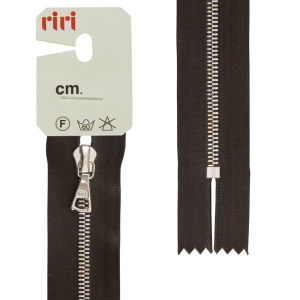 Молния металл, Ni, неразъёмная, на атласной тесьме, 4 мм, 18 см, цвет 2226, шоколадно-коричневый. Арт 3412224/18/2226         