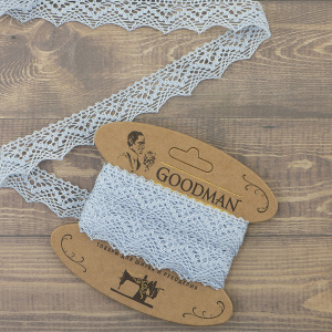 Кружево плетеное, 25 мм, цвет темно-синий, 100% хлопок, 5 м. Арт K-5003-267