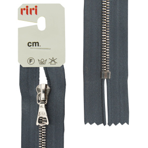 Молния металл, Ni, неразъёмная, на атласной тесьме, 4 мм, 16 см, цвет 2121, серый стальной. Арт 3412224/16/2121         