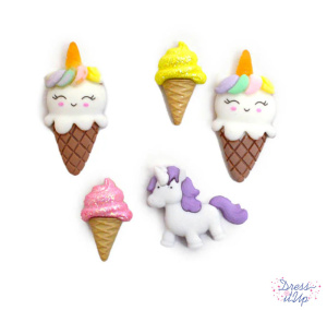 Набор пуговиц и/или декоративных элементов "Единорожки". Арт 12188