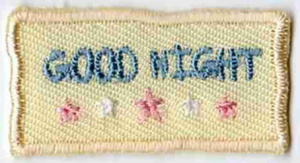 Термоаппликация HKM "Good Night im Rechteck beige". Арт 33270/1SB