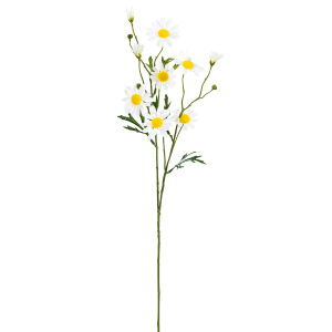Цветок декоративный "Ромашка" (Маргаритка), 9 бутонов, 74 см, цвет белый. Арт 204479-100