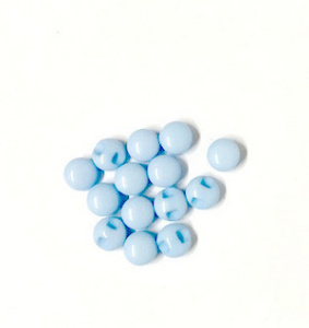 Пуговицы "Мини" круглые на ножке, 10 мм, в упаковке 14 шт, пластик, цвет голубой. Арт 27356