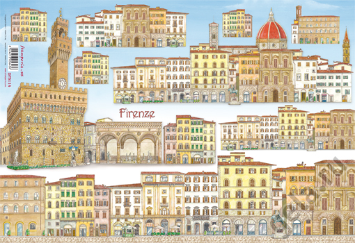 Бумага упаковочная "Флоренция", рисовая, 48 х 33 см. Арт DFS114                  