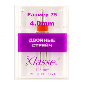 Иглы для бытовых швейных машин стрейч двойные  № 75/11 - 4 мм. Арт A6156/4.0               