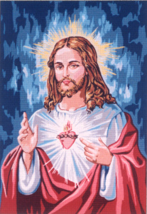 Канва жесткая с рисунком "Сердце Господа". Арт 14.803                  