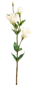 Ветка декоративная "Эустома", 64 см, 3 веточки, цвет молочный. Арт 205773-130