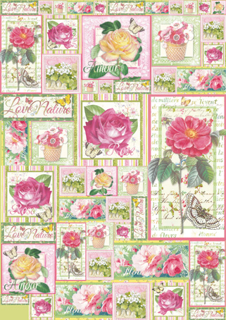Карта для декупажа "Любимые розы" . Арт DFG422