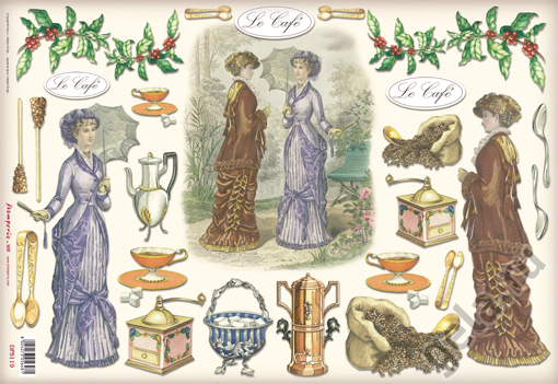 Бумага упаковочная "Кофе", рисовая, 48 х 33 см. Арт DFS119                  