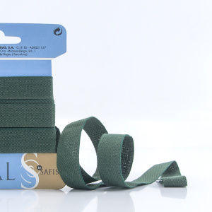 Тесьма киперная хлопковая на блистере SAFISA, 14 мм, 2,5 м , цвет 43, темно-зеленый. Арт P00260C-14мм-43         