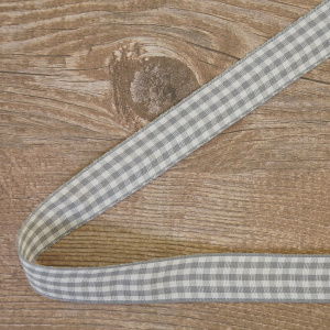 Лента с рисунком на картонной катушке "Клетка", цвет серый. Арт R13115/007