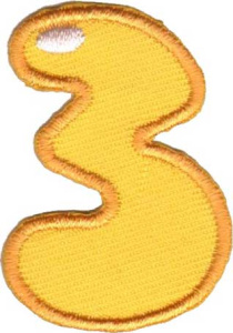 Термоаппликации HKM "Цифра "3" цветная. Арт 12381RUS                