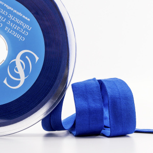 Косая бейка хлопок, 20 мм, 20 м, цвет 13, синий. Арт 6598-20мм-13