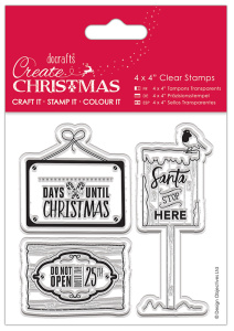 Набор прозрачных штампов "Рождественские таблички". Арт PMA907241     