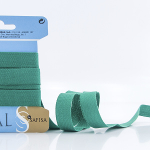 Тесьма киперная хлопковая на блистере SAFISA, 14 мм, 2,5 м , цвет 25, зеленый. Арт P00260C-14мм-25         