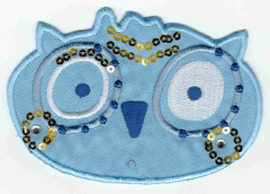 Термоаппликация HKM "Eulenkopf blau". Арт 33255/1SB