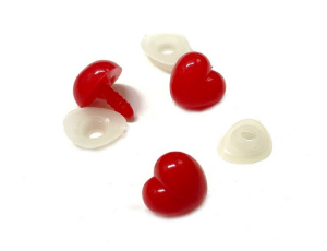 Носик - сердечко с фиксатором, 17 х 15 мм, в упаковке 3 шт, цвет красный. Арт 29544
