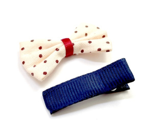 Набор Б-002 мини бантик + заколка. Арт 29353/беж.син