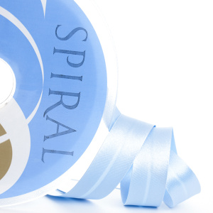 Косая бейка атласная 20 мм, 25 м, цвет 04, светло-голубой. Арт 6260-20мм-04            