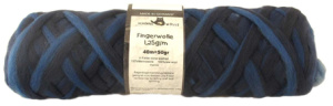Ровница Fingerwolle, 100% шерсть, цвет мультиколорный, синие и серые оттенки, 50 г, 40 м. Арт 998-1535