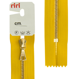 Молния металл, Gold, неразъёмная, на атласной тесьме, 4 мм, 18 см, цвет 5339, горчичный. Арт 3403223/18/5339         